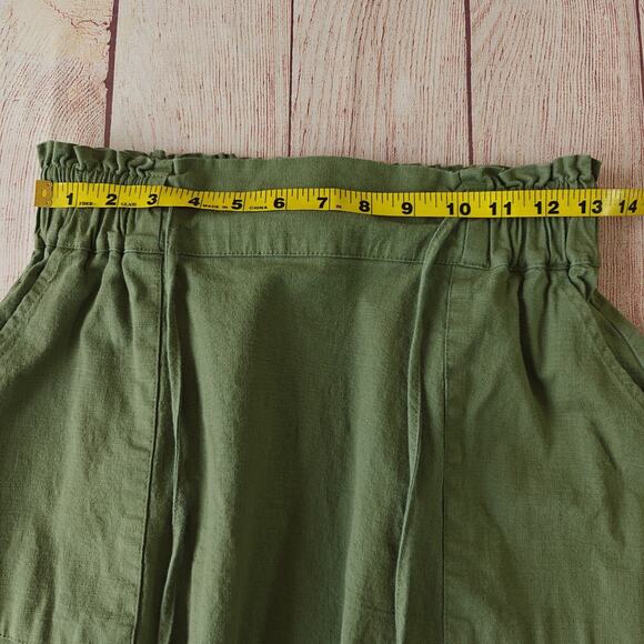 Kancy Kole sage green A-line midi skirt with pockets sz S - Picture 10 of 13